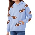 thumbnail image 5 of CPNG Girls Hoodie Long Sleeve Hooded Sweatshirt with Football Print Fashionable Loose Casual Cozy Pullover Hoodie Tops, 5 of 6