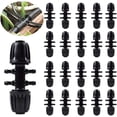 thumbnail image 1 of 20 conectores en T con púas para riego por goteo, tubo de riego de 1/2 pulgada a 1/4 pulgada, ajuste de calidad prémium anticaída (se adapta a diámetro interior de 13 mm/4 mm), color negro, 1 of 4