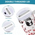 thumbnail image 5 of 30 oz Tumbler with Handle and Straw Lid Black Cat and Oriental Cherry Vacuum Insulated Cup Leak-Proof for Water Iced Tea Coffee, 5 of 9
