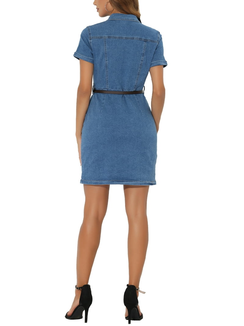 white christmas dresses Belted Denim Shirt Dress – Temptations Glencoe