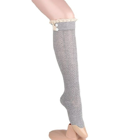 

Compression Socks Women Lace Hollow Knitting Boot Liner Pile Gy Sock