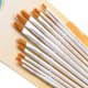 thumbnail image 1 of Cepillo de Gouache Ticfox Juego de 12 Piezas de Nailon Mango de Madera Cabeza Plana Dorado Blanco, 1 of 2