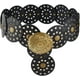 thumbnail image 1 of Cinturón de disco bohemio para mujer, estilo vintage, ancho, de cuero occidental, de 9 cm de ancho, para faldas y vestidos, 1,05 m, 1 of 9