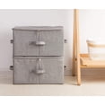thumbnail image 2 of Stacked Folding Storage Box with Lid, Compatible for IKEA Kallax Closet, Dark Gray, 2 pcs, 2 of 7