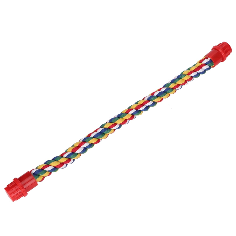 M Buder Colorful Hanging Cotton Rope Bird Toy Comfortable Parrot Chewing Climbing Grinding Rod Bungee Swing Small, 5.9 inches / 15 cm