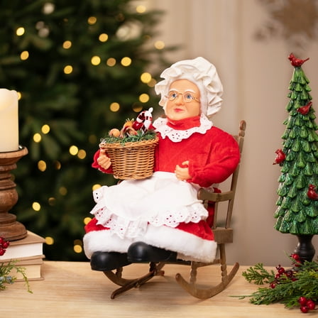 Northlight Animated Musical Mrs. Claus in Rocking Chair Christmas Decoration - 14"