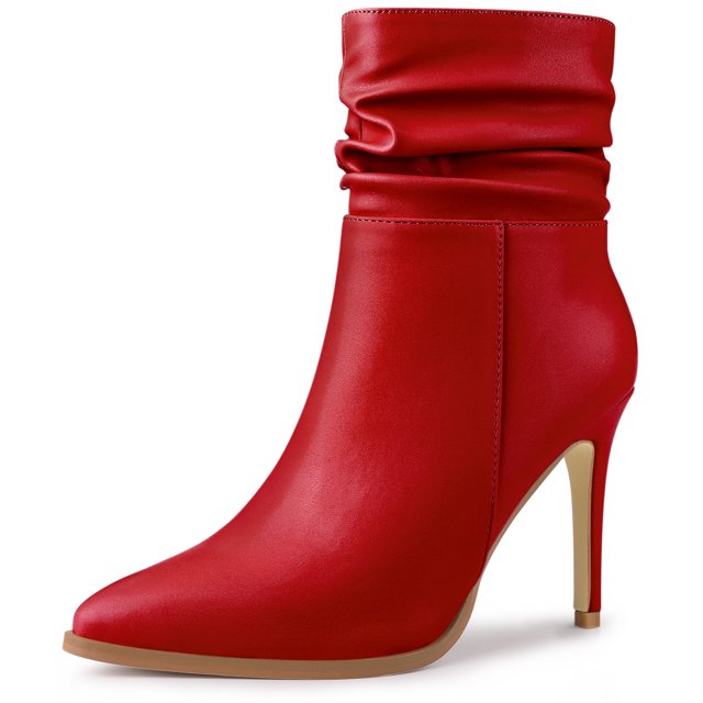 Botines Slouchy con punta en punta Perphy Rojo 39