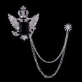 thumbnail image 1 of Broche de traje para hombre con borlas de diamantes y alas de corona de moda, accesorio sencillo que combina con todo, para abrigo y traje, 1 of 5