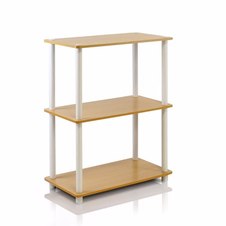 Furinno TURN-N-TUBE Wood 3-Tier Compact Shelf Display Rack in Beech/Natural