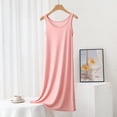 thumbnail image 4 of AHMOMEI Summer Dresses for Women Loose Casual Sleeveless Tank Dress Solid Color Crewneck House Dresses Beach Sundresses Light pink L, 4 of 5