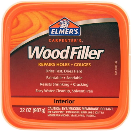 Elmer's Carpenter's Wood Filler, Natural, 32 oz (Best Outdoor Wood Filler)