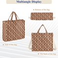 thumbnail image 6 of FORMRS Womens Corduroy Tote Bag Crossbody Shoulder Purse Handbag with Detachable Strap, Brown Palm Tree Pattern, 6 of 7