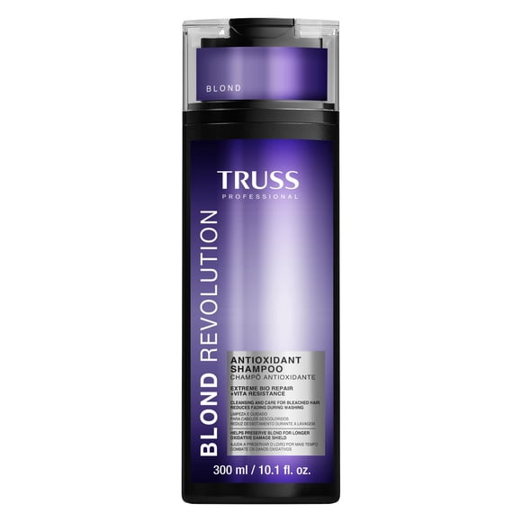 TRUSS Blond Revolution Shampooing Blond - Shampooing Nettoyant Doux pour Cheveux Colorés - Préserve la Coloration Blonde Lumineuse Tout en Combattant l'Oxydation et en Augmentant la Brillance (10 fl oz)