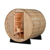 Pinnacle 4-Person Barrel Sauna in Rustic Cedar