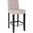 thumbnail image 2 of SAFAVIEH Thompson Rustic Glam Tufted Counter Stool with Footrest, Taupe, 2 of 3