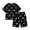 a-Black330110, variant on VNKIDY Boys Kids Summer Two Piece Outfit With Round Neck Short Sleeve Motorcycle Print T Shirt Elastic Waist Shorts For Casual Play Leisure Set