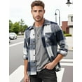 thumbnail image 6 of COOFANDY Casual Plaid Button Down Shacket for Men, 6 of 7