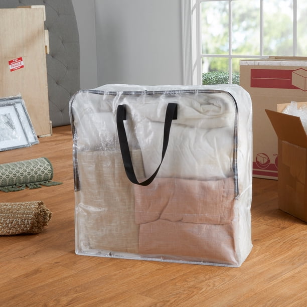 Mainstays Clear 24 Gallon Slim Storage and Moving Bag with Zipper