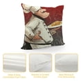 thumbnail image 4 of SHANXI Waterproof Pillow Covers for Couch Throw Pillow Cases , Cartoon Theme Chef with Food Decorative Cushion Pillow Covers ,Indoor Outdoor Decoration Burgundy Red Black Modern 22x22in, 4 of 5