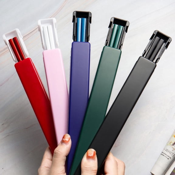 Queroig 1 Set Stainless Steel Chopsticks with Case Reusable Easy to Clean Rustproof Non-slip Eating Dishwasher Safe Lunch Chopsticks Dinnerware