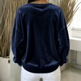 thumbnail image 5 of Velvet Tops for Women 2026 Long Sleeve Shirts Casual Loose Fit Velour Pullover Tee Shirts Soft Comfy Warm Lightweight Basic Tops by Yigetop Navy S, 5 of 6