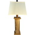 Modern Farmhouse Battery Operated Live Edge Wood Table Lamp (Teak Core