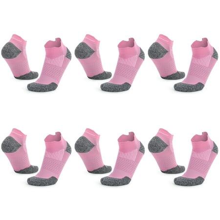 

No Show Socks Mens Athletic Running Low Cut Socks 6-Pairs(M(39-45cm) Pink)