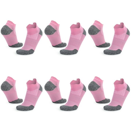 

No Show Socks Mens Athletic Running Low Cut Socks 6-Pairs(M(39-45cm) Pink)