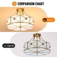 thumbnail image 3 of FINE MAKER 4-Light Postmodern Metal Gold Chandelier, 3 of 15
