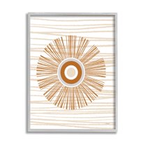 Stupell Industries Earthy Circular Abstract Sun Pattern Wavy Stripes Graphic Art Gray Framed Art Print Wall Art, Design by Martina Pavlova