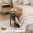 thumbnail image 2 of Vagusicc C Shaped End Table with Charging Station, Small Side Table for Couch, TV Tray Table Slide Under Sofa Table for Living Room Bedroom, Round Couch Side Table C Table for Sofa, Rustic Brown C108, 2 of 3