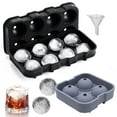 thumbnail image 2 of Large Sphere Ice Cube Molds 4/8 Grid Whiskey Ice Mold Leak-free Round Ice Cube Mold Easy Fill & Release Ice Ball Maker Tools, 2 of 10