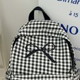 thumbnail image 3 of Likrtyny Mochila A Cuadros Con Lazo Mochila Informal para Mujer (negro), 3 of 8