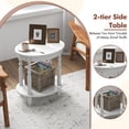 thumbnail image 6 of Gymax 2 PCS 2-Tier End Table Oval Compact Sofa Side Nightstand w/ Storage Shelf, 6 of 10