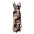 thumbnail image 4 of Puntoco Vestidos Mujer Verano Casual Tirantes Falda Impreso Digital V-Cuello Hendidura Vestido De Trapeador, 4 of 4