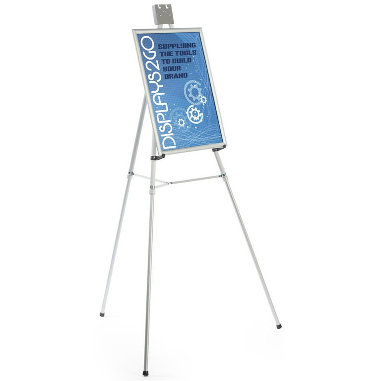 Folding Floor Easel with 18 x 24 Frame, Adjustable Height Legs (Silver  Aluminum) (EASSF1824S)