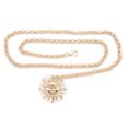 thumbnail image 4 of Women Gold Metal Chain Narrow Belt Sun Charm Plus Size XL XXL, 4 of 13