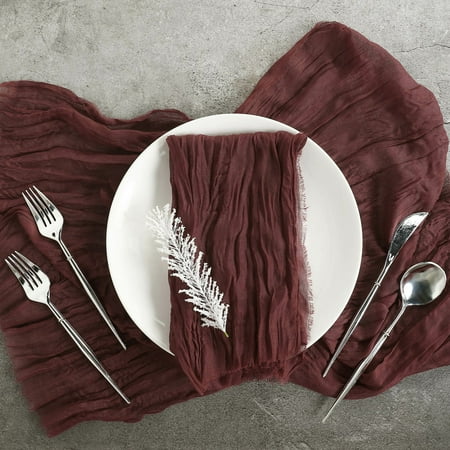 

BalsaCircle 5 Pieces Burgundy 21 Cheesecloth Gauze Cotton Table Napkins
