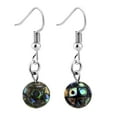 thumbnail image 2 of Sphere Shaped Natural Abalone Seashell Mosaic Dangle Earrings, 2 of 5