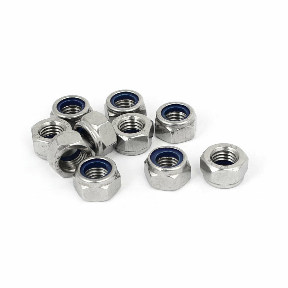 M101.50mm Metric hex lock nuts nylon insert Stainless steel 188 A2