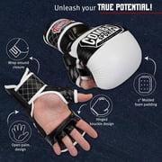 Combat Sports Max Strike MMA Training Gloves, Open Palm Fingerless Gloves for MMA, Muay Thai, and Kickboxing, Blue, Regular