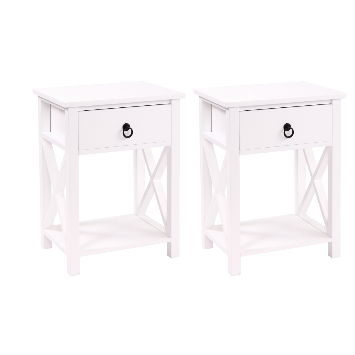 X Xhtang Set Of 2 Nightstand For Bedroom With 2 Bin Drawer and Storage