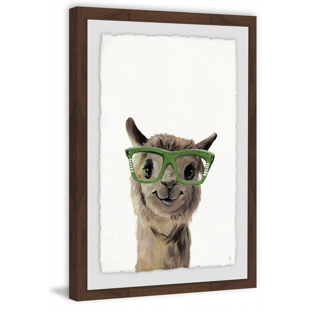 Geeky Llama Framed Painting Print - Walmart.com