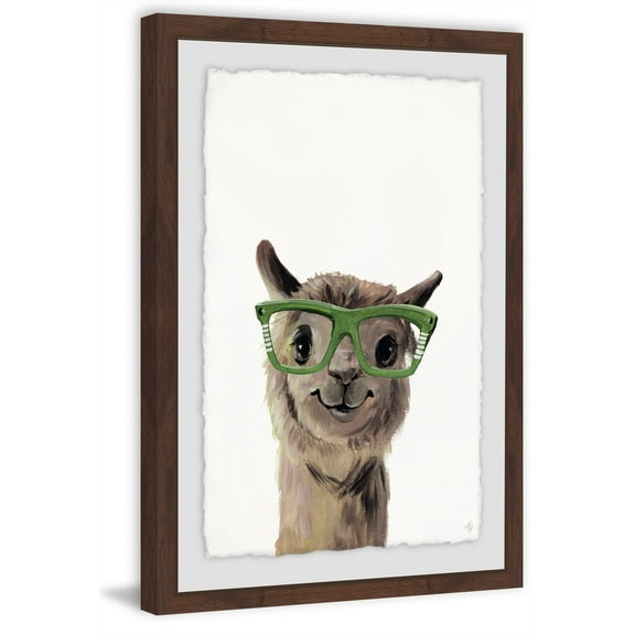 Geeky Llama Framed Painting Print
