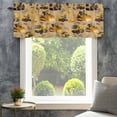 thumbnail image 4 of Construction Truck Farmhouse Short Window Curtain Valances, Cartoon Grips and Bulldozers Turmeric Rod Pocket Kitchen Valances for Living Room Bedroom Bathroom Cafe 60" x 18", 4 of 8