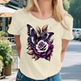 thumbnail image 6 of Ankishi Womens Butterfly Shirt Floral Crew Neck Summer Casual T Shirts Fashion Graphic Tees for Everyday Wear, 6 of 7