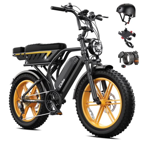 Electric Bike for Adults (Age 18 ), 20"x4.0 Fat Tire E-Mountain Bike, 749W Motor, 48V 15Ah Battery, 27.9 MPH, 60 Miles Range, UL2849