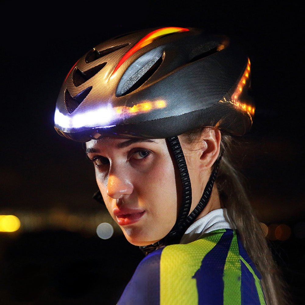 Smart Bike Helmet USB Chargeable Night Cycling Safe Helmet with Smart Turning Light LED Wireless Control Helmet