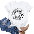 thumbnail image 4 of Outfmvch Tops for Women Trendy Spring Tops for Women 2024 Womens Tops Shirts for Women Sunflower Summer T Shirt Plus Size Loose Blouse Short Sleeve Graphic Casual Tees Polyester Spandex White Xxl, 4 of 5