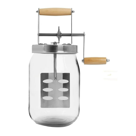 1.5L Glass Butter Churner, Large 52-Fluid Ounce Capacity Butter Churner Hand Crank  Jar, Butter Churns Makes